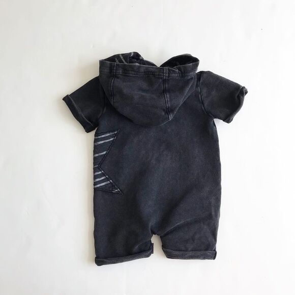 Fierce Frank black/gray washed out romper EUC 3-6m - Picture 4 of 4